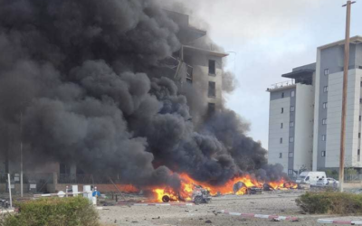 The scene of an Iranian ballistic missile impact in the southern city of Beersheba, June 20, 2025. (Magen David Adom)